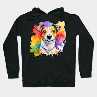 Jack Russell Terrier Watercolor Portrait Hoodie